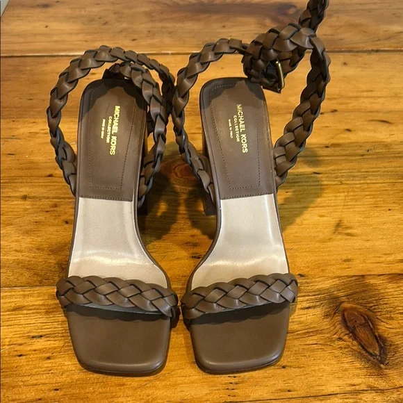 Michael Kors Brown Braided Women's Sandals size 37.5 - Picture 1 of 5